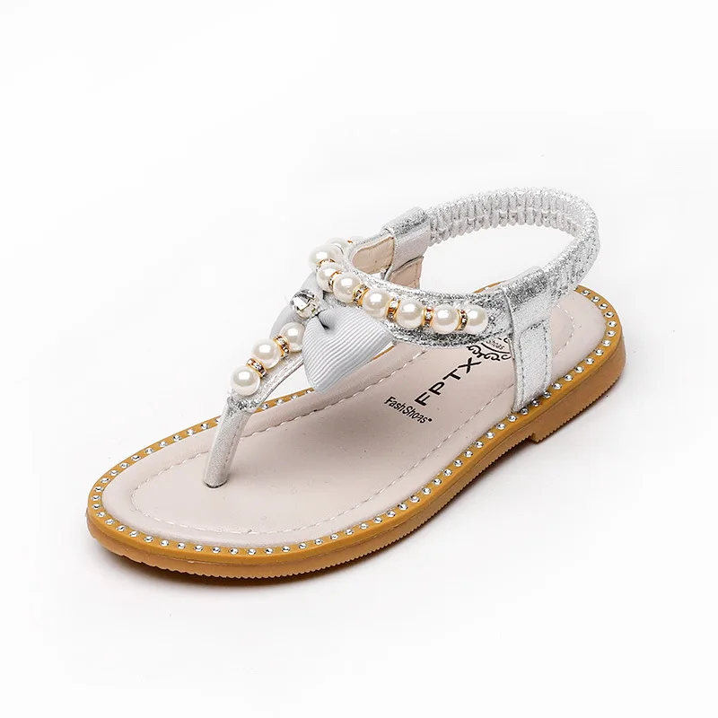 

2020 Pearl Bow Little Princess Fashion Girls Kids Summer Sandals