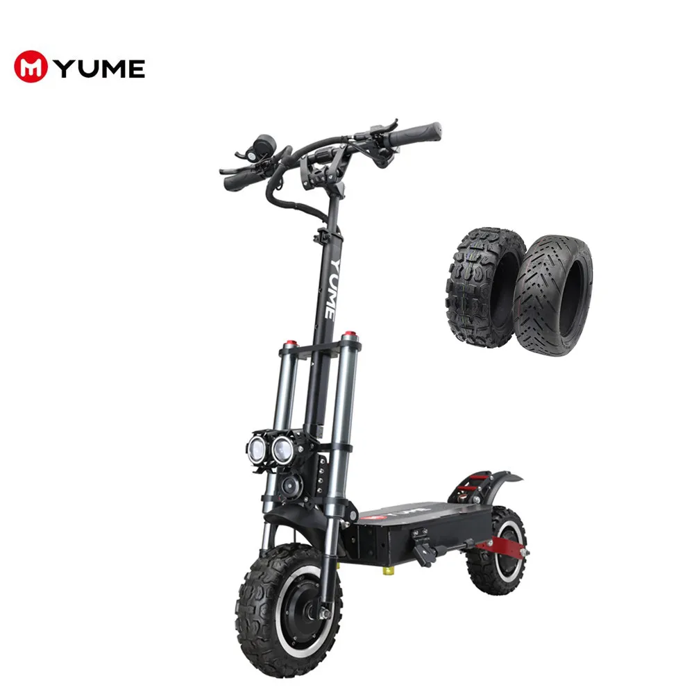 

YUME new arrival 10inch wide wheel offroad / road tire dual braking system city electric scooter with three spring suspension