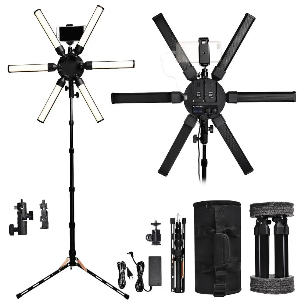 

FOSOTO FT-SL6MINI Star shaped Light Lamp Led Ring Light Tripod Photography Lighting For Camera Phone Video Studio, Black