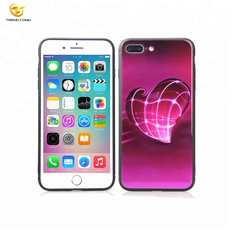 UV Printing Tempered Glass Phone Case For IPhone 7 Plus Glass Case