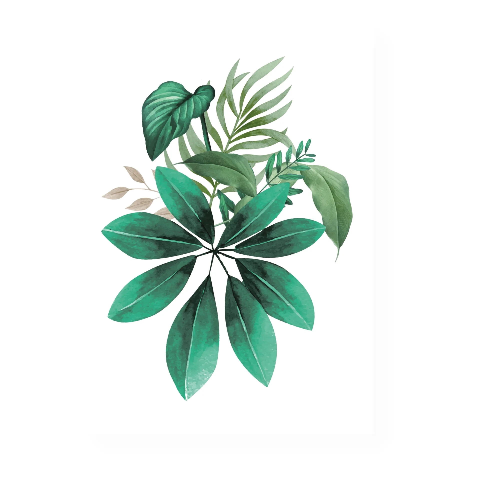 

Factory Cheap Wholesale Green Leaves Painting Wall Art Simple Decor Painting HD Prints Nordic Poster Canvas Prints