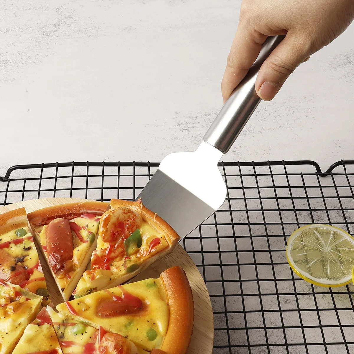 

Customize Home Small Pizza Peel Shovel Paddle for Baking Homemade Pizza Bread, Black