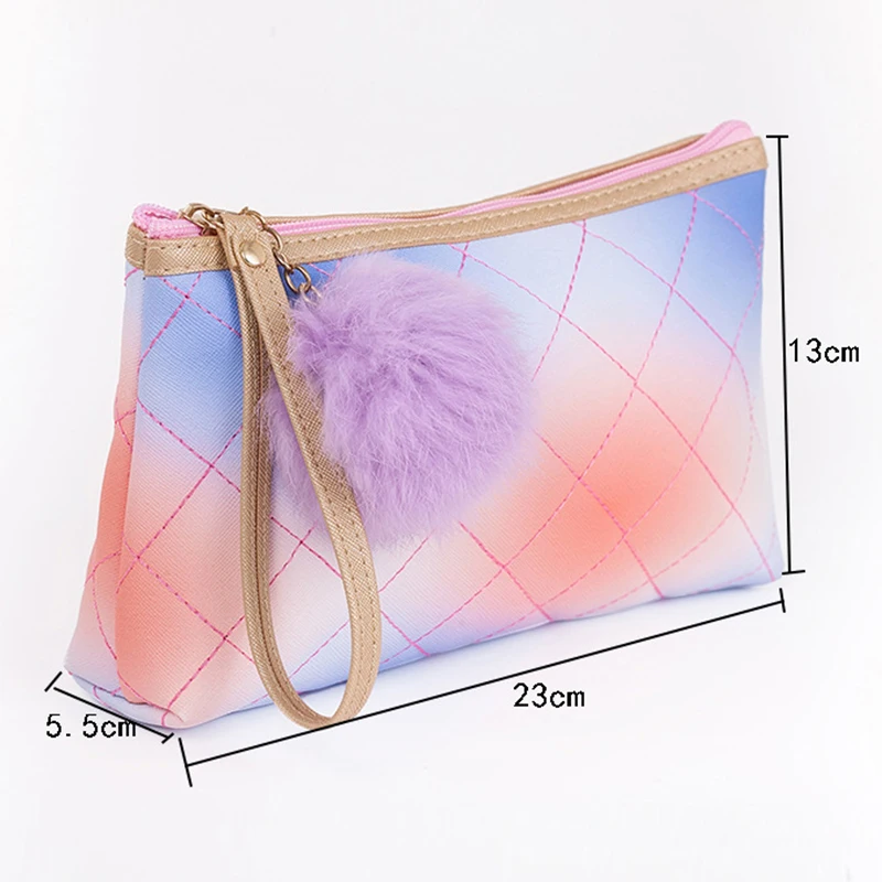 

Amazon wholesale plush pendant makeup bags private label pink cosmetic bag for make up travel makeup bag and case, Black/beige/white/pink