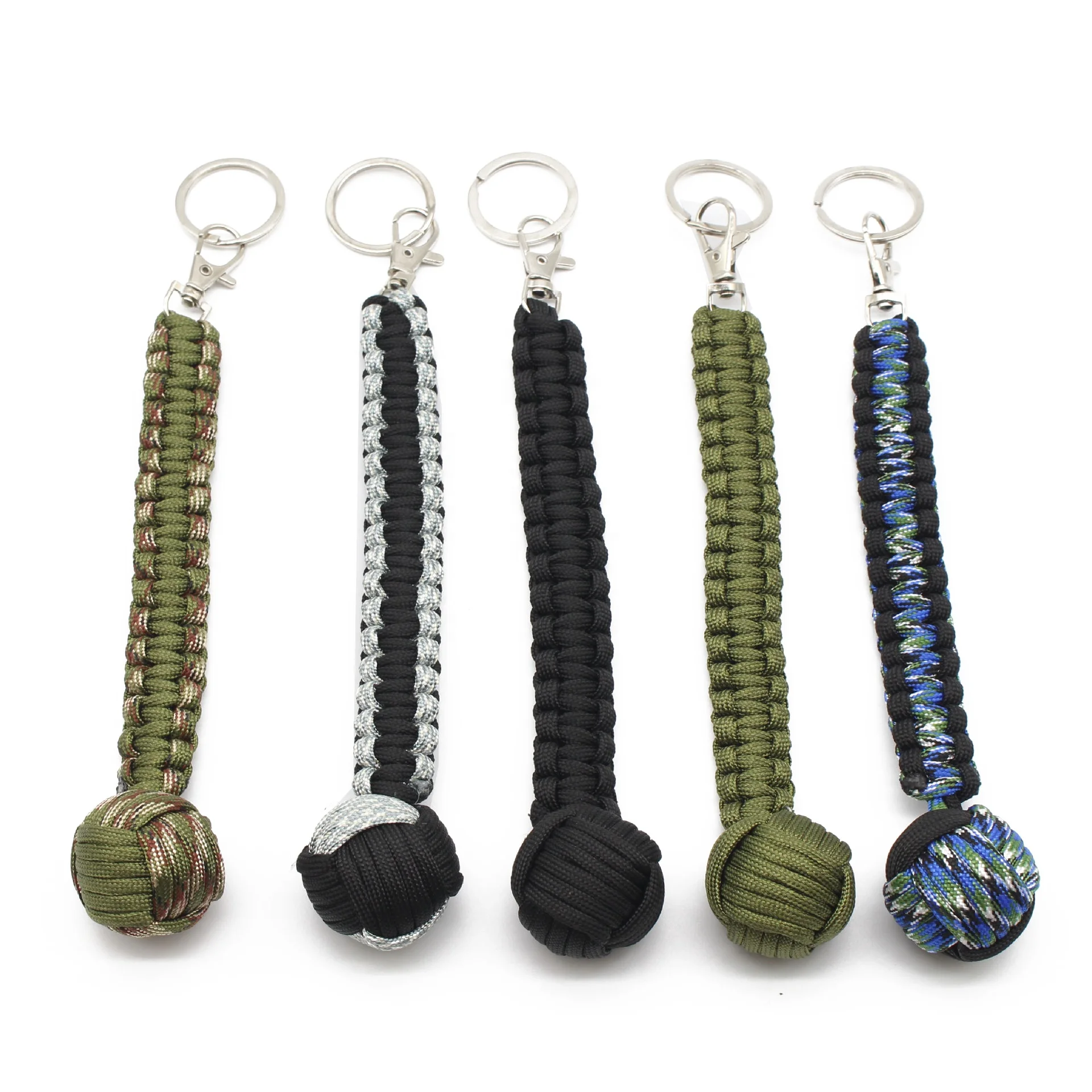 

EDC handmade Waterproof Outdoor survival tools 350/550 Paracord Defense Ball Monkey Fist Keyring, Customized color