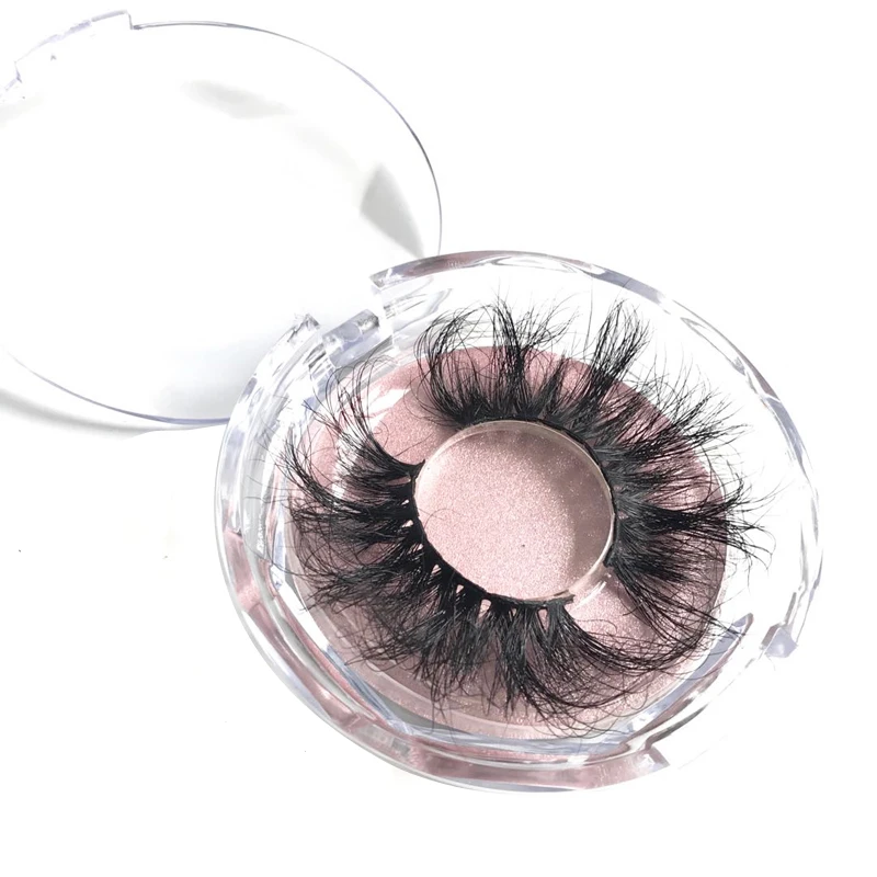 

New Arrival 3D mink eyelashes 25mm Mink Lashes with Private Label box, Natural black
