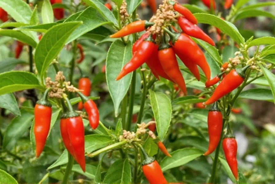 Homemade chili tepin hot sauce in a glass bottle