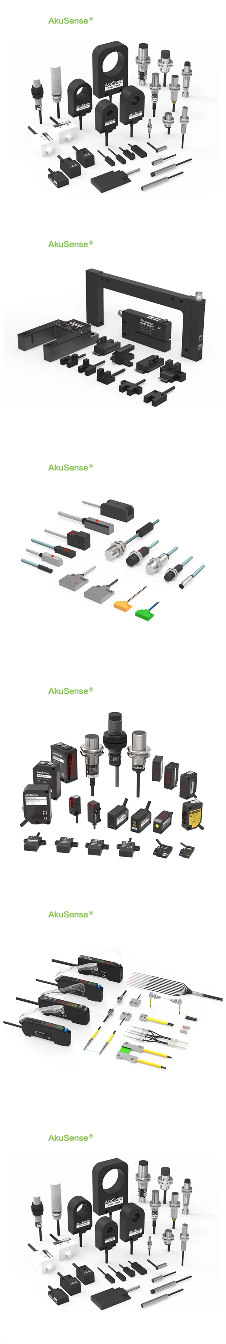 AkuSense Fiber Optic Slot Photoelectric Laser Proximity Displacement Magnetic Contact Area Ultrasonic Sensor Sensoren Transducer