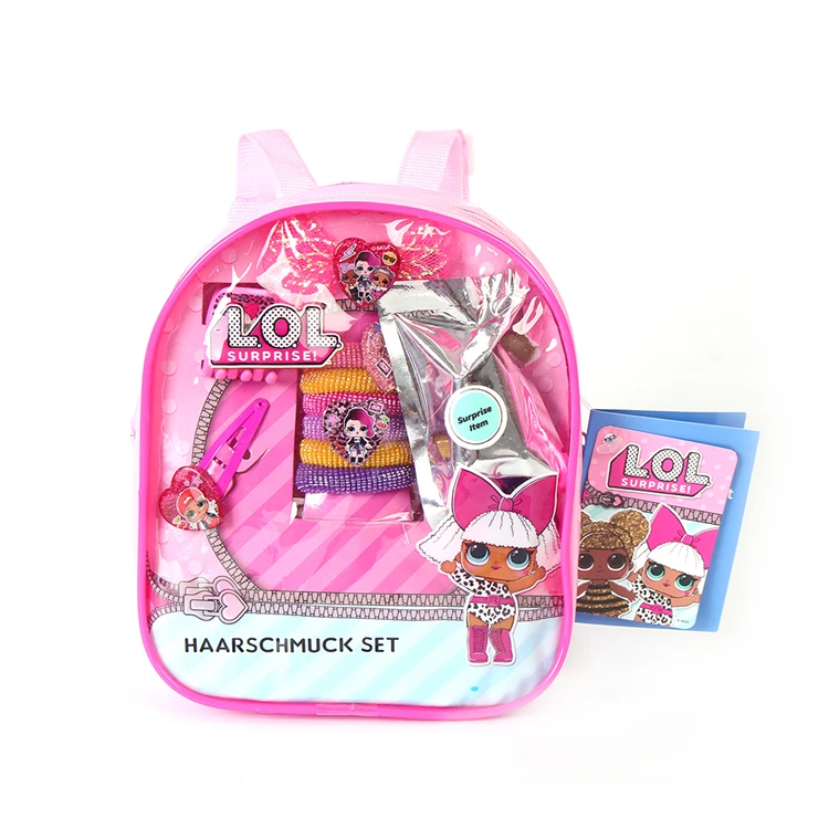 

Yifan Girls Backpack Cartoon Cute Hair Tie Hair Clip Princess Kids School Bag Set For Preschool, Pink