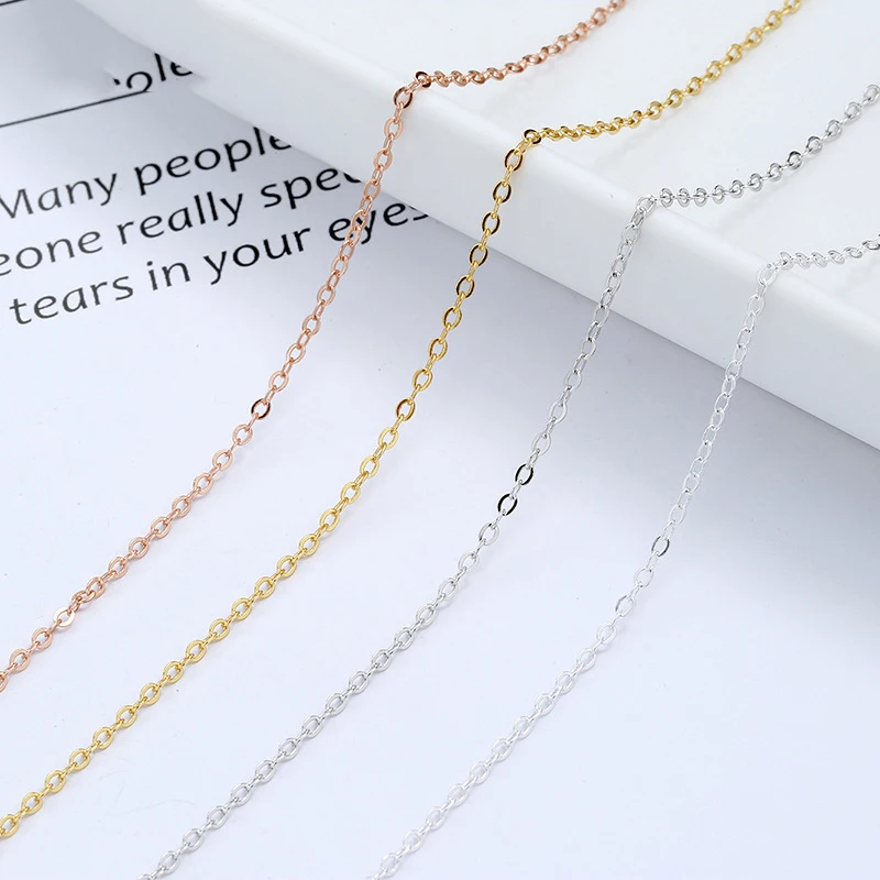 

Wholesale Classic Cross Cable O-shape Chain Oval Link Chain Necklace S925 Sterling Silver Simple Short Clavicle Necklace