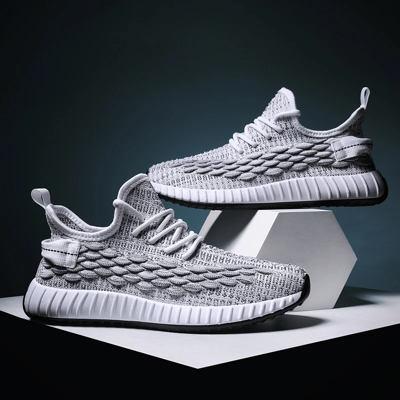 

Wholesale Casual Mesh Grey Knit Sport Running Men Shoes Sneakers