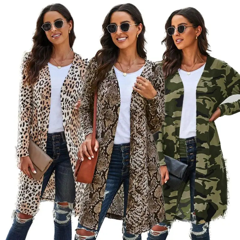 

Spring & Autumn Fashion Print Women Long Sleeve Cardigan