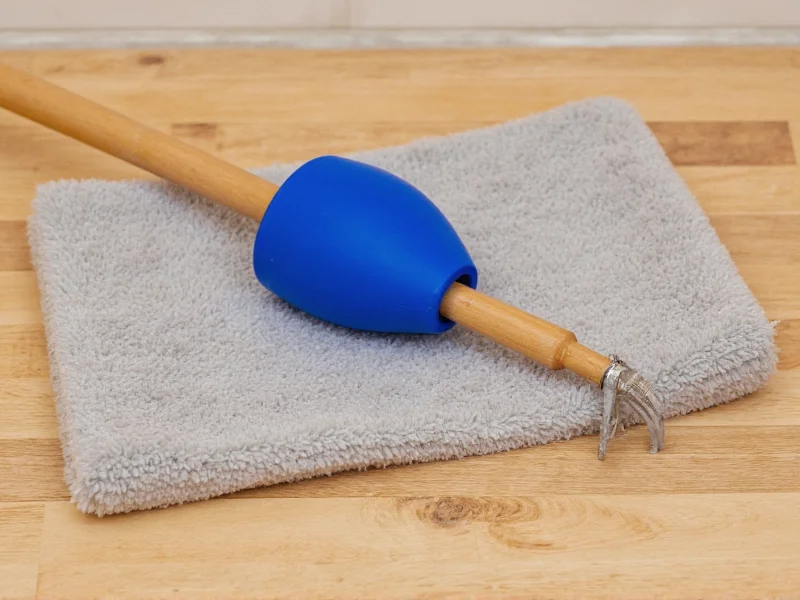 DIY carpet cleaning tools on wooden table