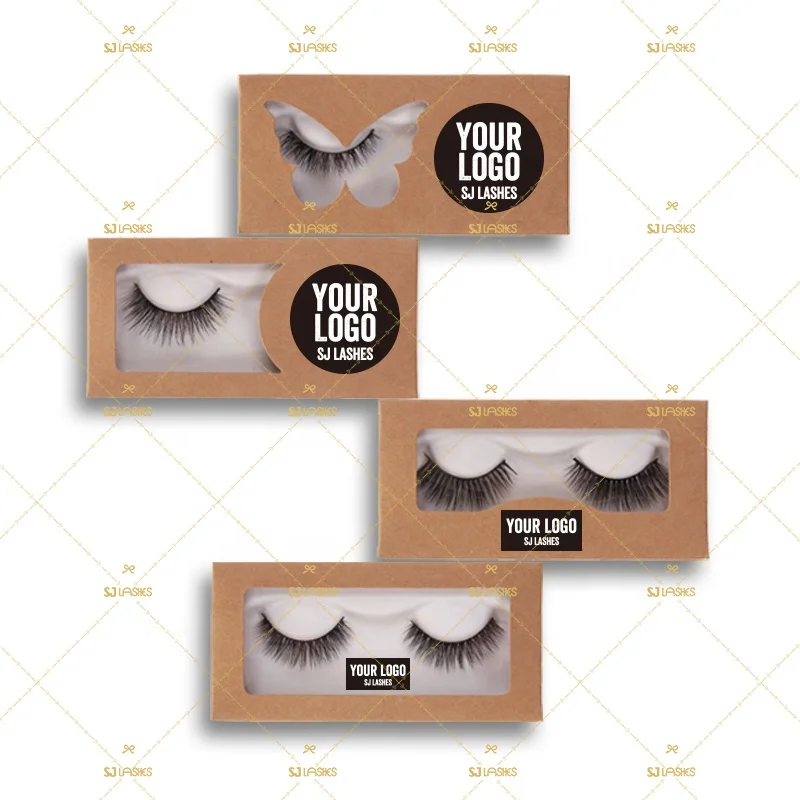 

Eye lashes vendor with eco case lash packaging biodegradable trays ready to ship lash cases only free design, Black