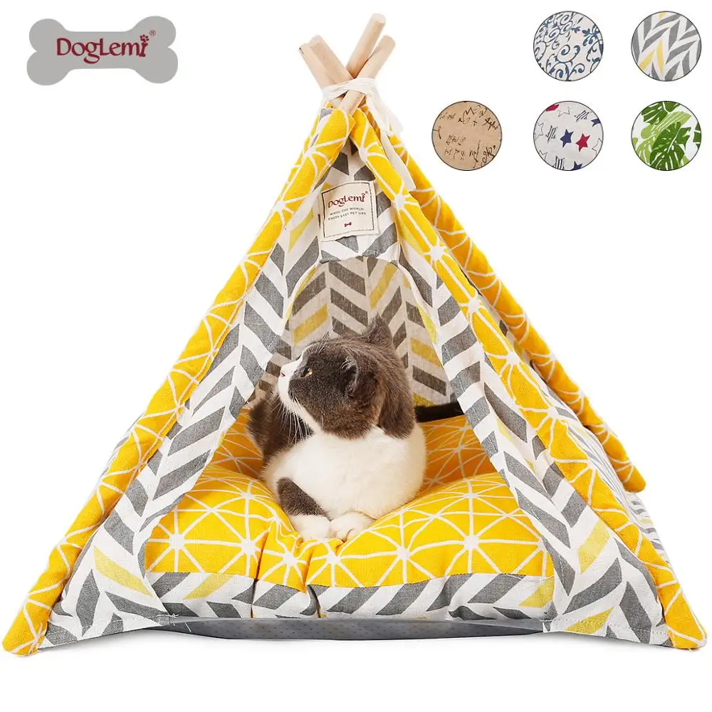 

Wholesale Dog Teepee Wooden Dog Show Tent Fashion Canvas Pet Tent House