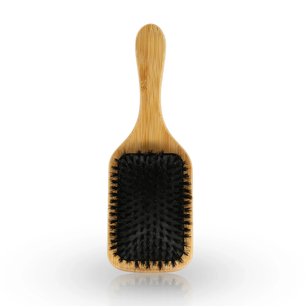 

Wholesale Free Sample Natural Bamboo Hair Brush Boar Bristle Hairbrush Comb Private Label Detangling Hair Massage Brush