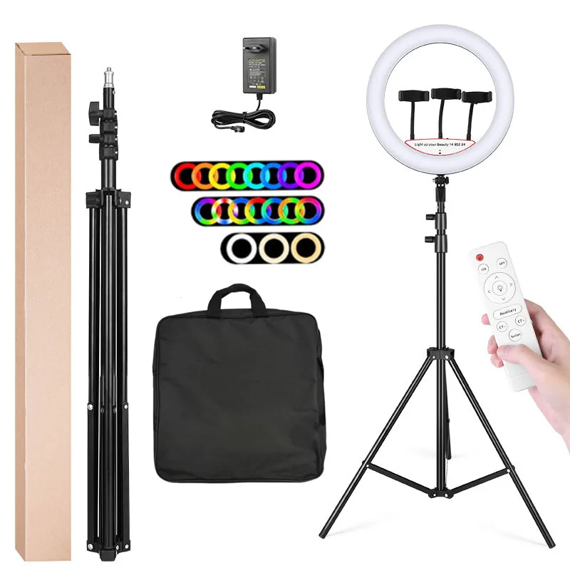 

18inch Led Ring Light with Phone Holder RGB Circle Light with Stand for Live Stream