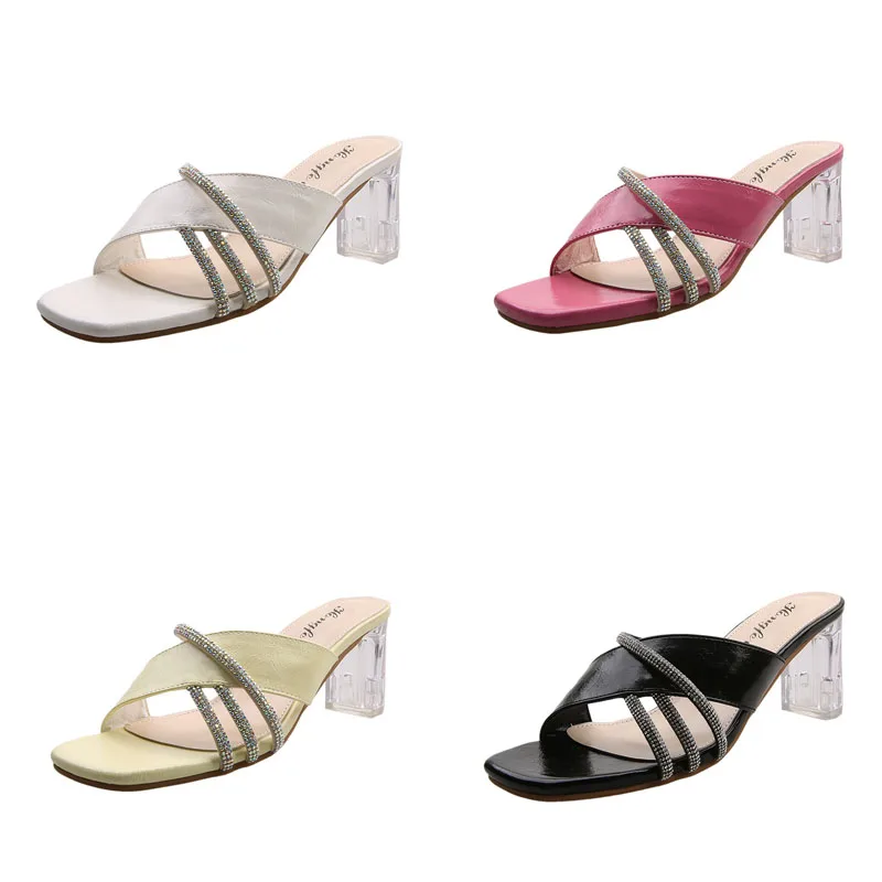 

New Design Summer diamond Lady Slippers Roman style Outdoor Slides shoes flat bottom Women's Sandals