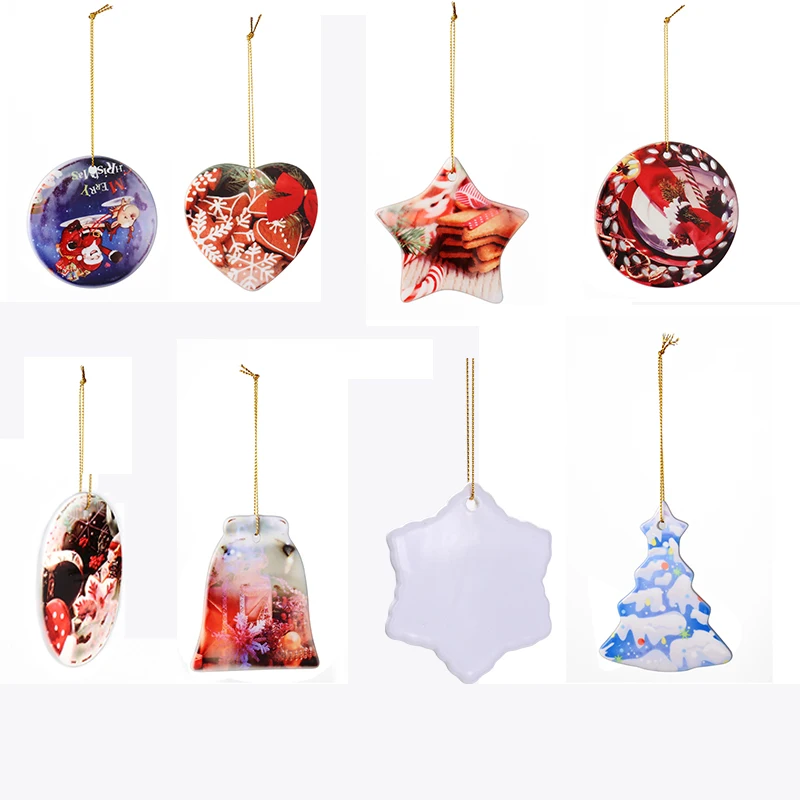 

DIY Xmas Decoration Circle Shape Blank Personalized Ceramic Christmas Ornaments for Sublimation