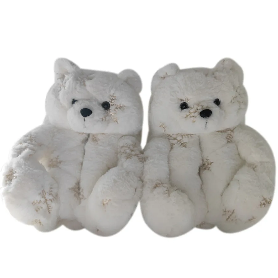 

Teddy bear slippers 2021 new arrivals fuzzy teddy Wholesale Plush New Style House Slippers Teddy Bear Slippers, Shown