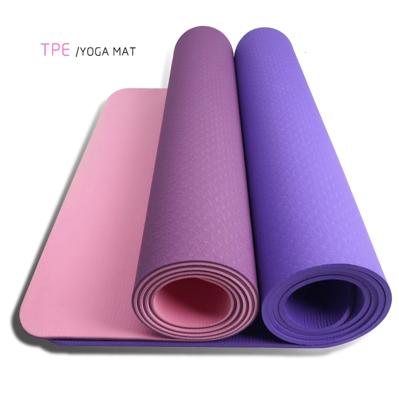 

wholesale double side extra thick non slip eco friendly TPE fitness Exercise workout yoga mat, Purple/customized color