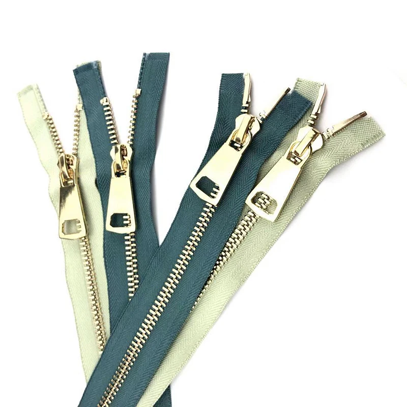 

Fancy Colorful Metal Zipper #8 Double Open Metal Zipper With Gold Zipper Pull, Customer's color