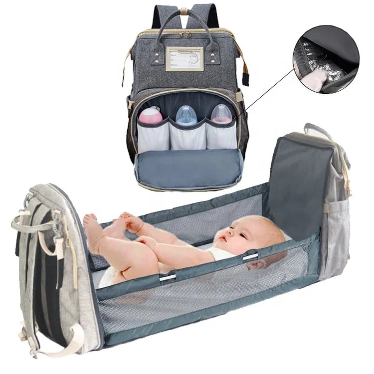 

Custom multifunction large capacity mummy backpack baby diaper bag for travel, Grey,black,blue