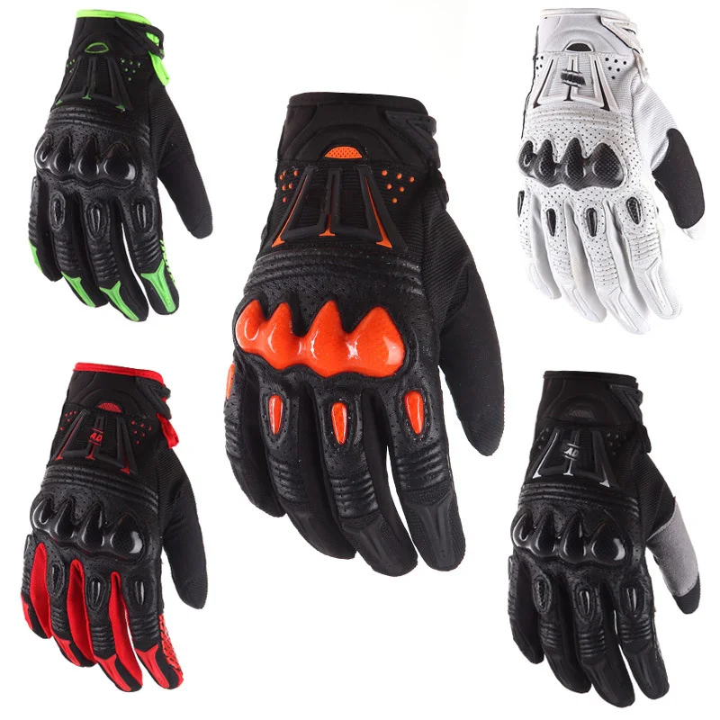 

Wildmx Motorcycle Racing Gloves Carbon Fiber Genuine Leather Bomber Gloves MX MTB Motocross Bike Downhil Sports Riding Glove, Custom color