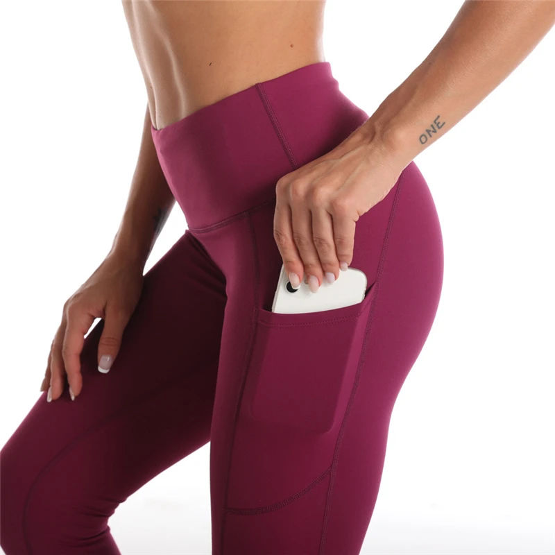 

Yoga Leggings With Pockets Customized Design High Waist Fitness Joga Leggins Deportes Pants For Women, Customized color