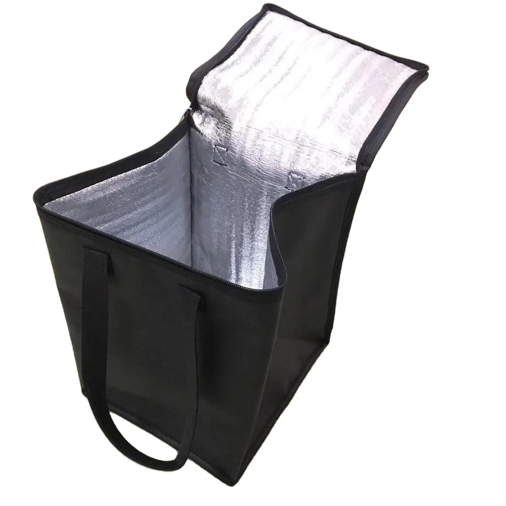 

Supermarket Walmart OEM Non woven fabric insulated tesco cooler bag for chocolate pizza food hot cold thermal packaging bag