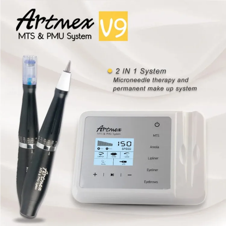 

2020 Artmex V9 PMU MTS tattoo pen Rotary digital Permanent Makeup Micro needles Microneedling Microblading Pen