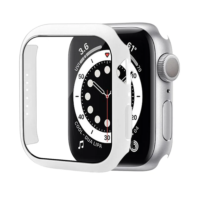 

PC Tempered Screen Protector Case 38mm 40mm 41mm 42mm 44mm 45mm for Apple for Iwatch Series 7 6 5 4 3 2 1 6 Colors