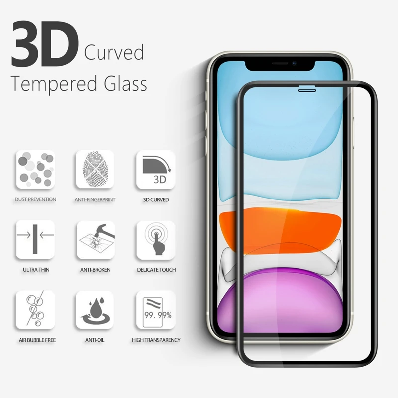 Wholesale Price Glass 10D For iphone series Full Glue Tempered Glass Screen Protector for iphone 11 pro max