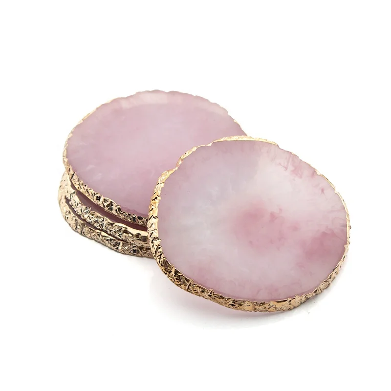 

Cheap Price Wedding and Home Decoration Pink Crystal Resin Coaster