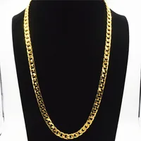 

Fashion custom jewelry hip hop mens 18k gold cuban link chain necklace