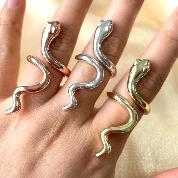 

Factory wholesale silver gold rose plated snake mens rings