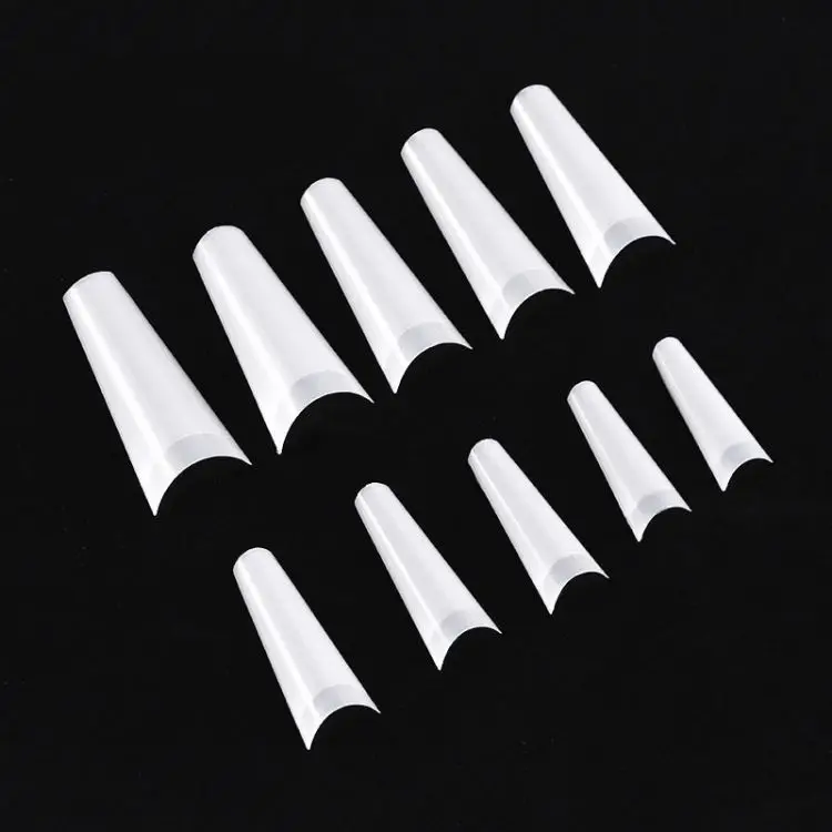 

Professional 500Pcs Acrylic Artificial False Half Cover Clear Natural Non C Curve Nail Tips, Clear color/ natural color