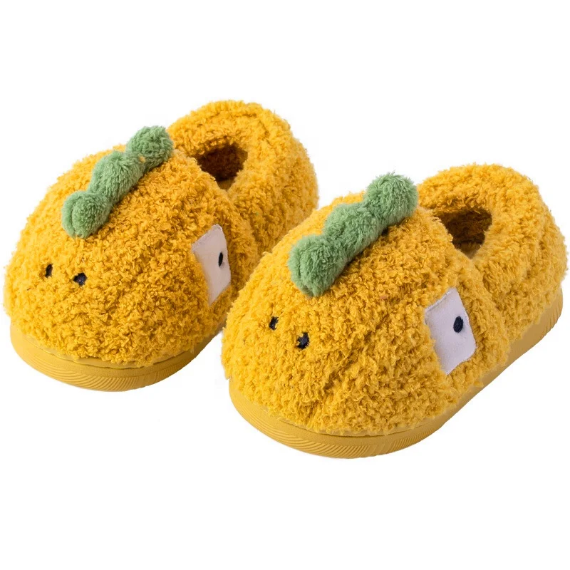 

Free Shipping Lovely Dinosaur Design Toddler Indoor Slippers, Little Kids Winter Home Shoes Boys Girls House Booties