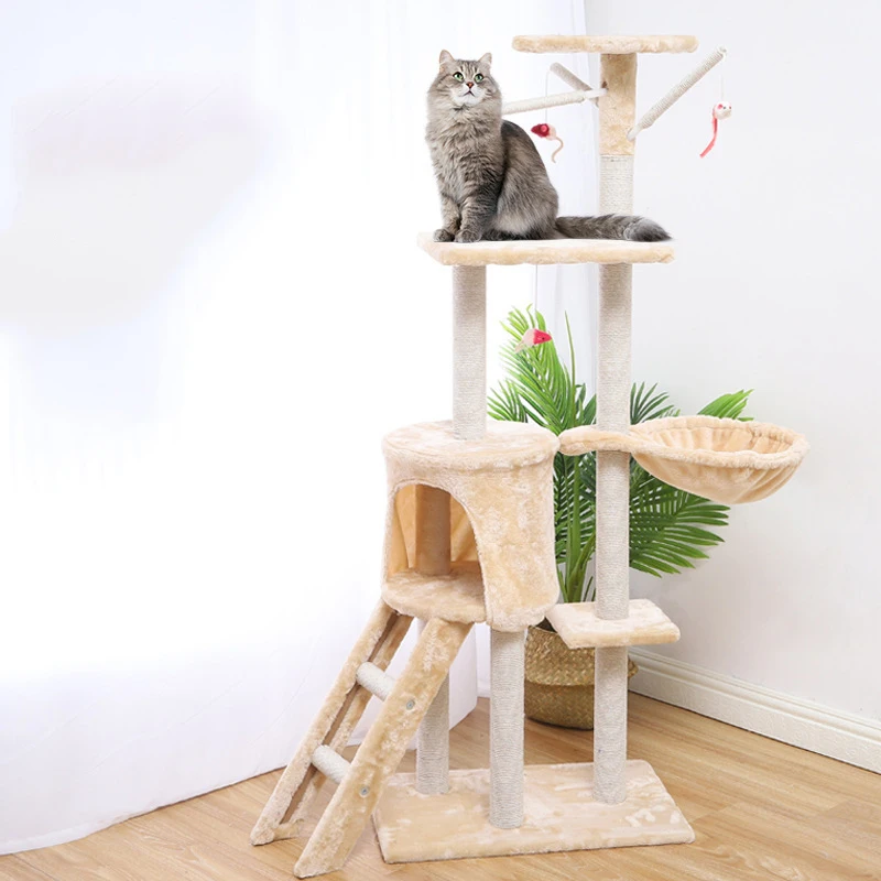 

Amazon Hot Sell Cat Tree Tower Multi Level Hammock Scratching Posts Top Perch Cat Activity Tree for Kittens Climbing Tower