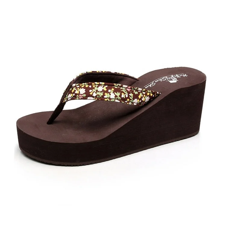 

High Quality Slipper Customized Printed High Heels Eva Sole Women Sandal Flip Flops