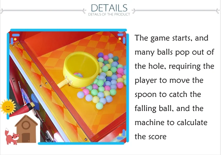 Threeplus Coin Operated Lucky Ball 2 Ticket Redemption Arcade Game Catching Ball Amusement Machines