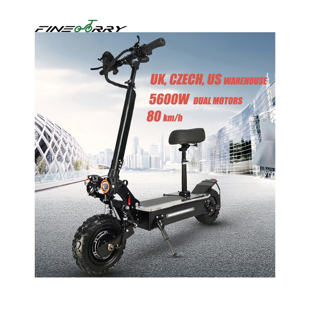 

60V 5600W 80km/h new scooter electric scooter model adult in Czech UK US warehouse with CE FCC OEM ODM Drop shipping, Black