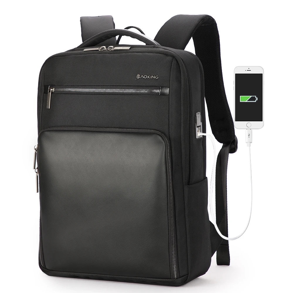 

China wholesale oxford usb laptop bag backpack laptop bagpack rucksack all black backpack for men business bag smart sac a dos