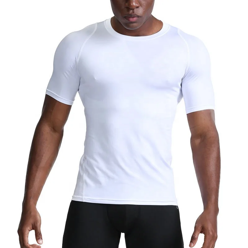 

Logo Printing Running Sports Workout Plain Quick Dry Compression Slim Fit Fitness Mesh Gym T-Shirt Men