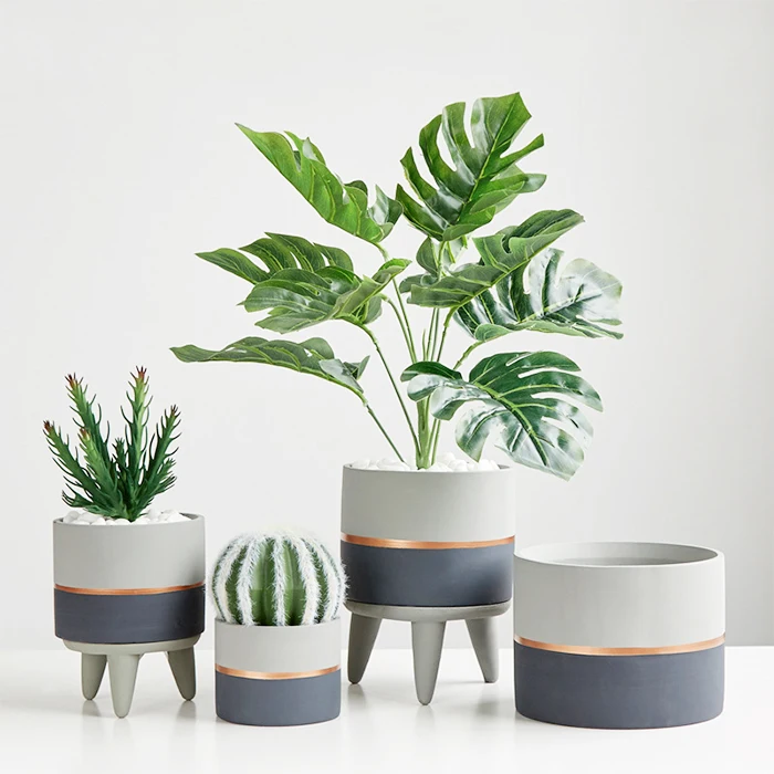 

Hot Selling Flower Pots & Planters Cement Planter With Concrete Stand, As show or customized