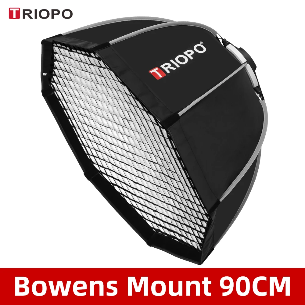

Triopo K90 90cm Photo Portable Bowens Mount Octagon Umbrella Softbox + Honeycomb Grid Outdoor Soft Box for Studio Strobe, Other