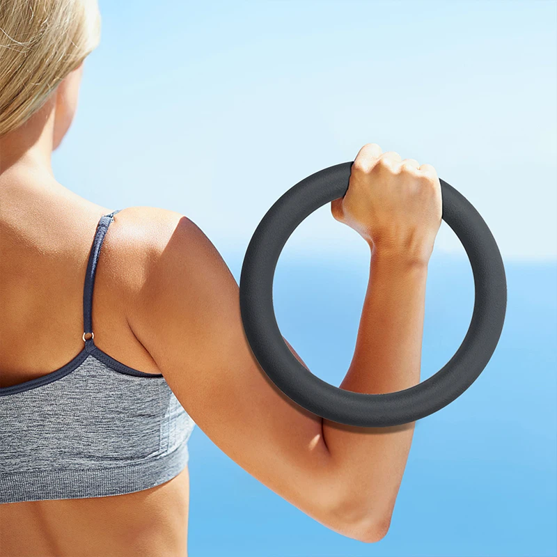 

RTS Hot Gym Man Woman Fitness Arm Training Silicone Iron Dumbbell Yoga Ring, Gray
