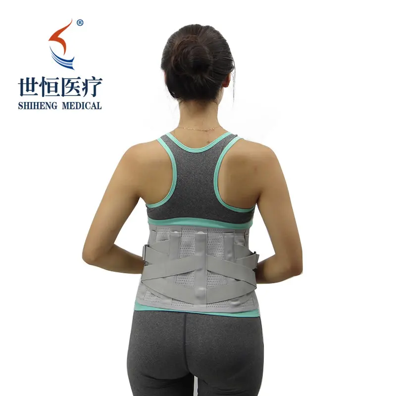 

Flexible steel stays and adjustable elastic straps back waist lumbar brace Waist Support Belt, Grey