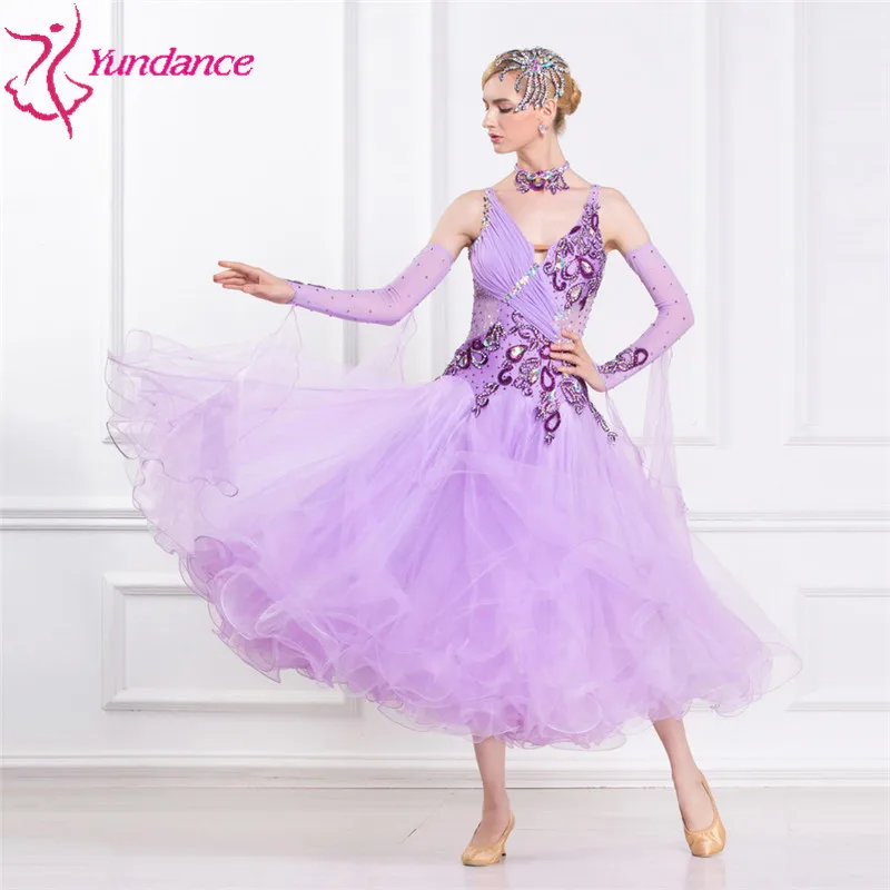 Apricot Luxury Ballroom Waltz Competition Dance Dress