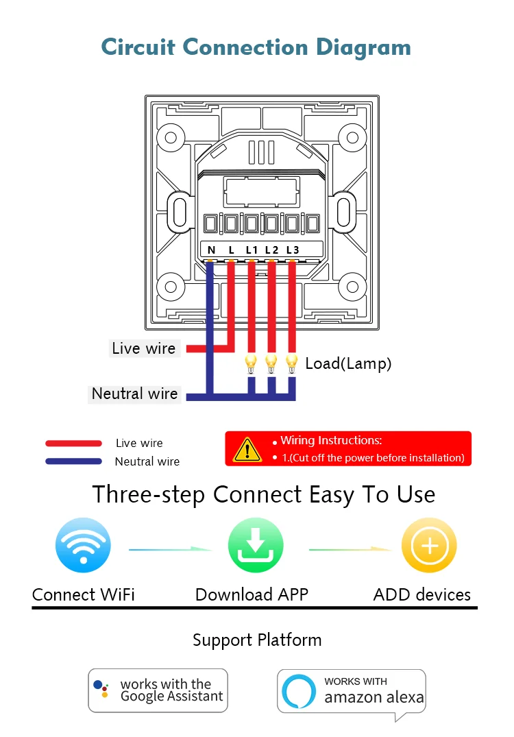 Tuya smart switch zigbee esp8266 light Zigbee switch wireless control - ANKUX.COM
