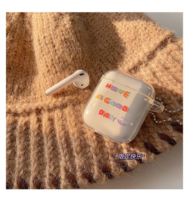 

Transparent clear cute Smile Face TPU protective case for airpods 1 2 3 Pro earphone cover earbud case